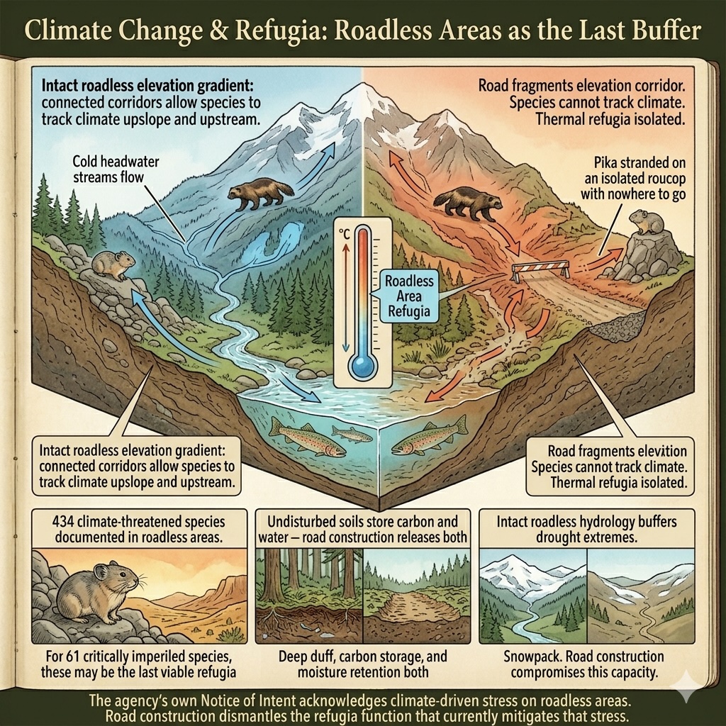 Climate Change & Refugia Function — illustration